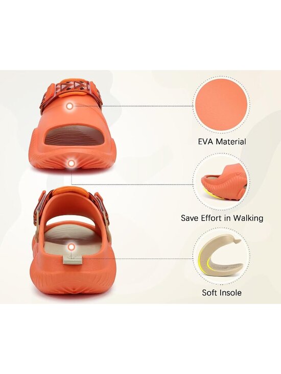 Men\'s Orange Tan Orthopaedic Mules Recovery Sandals Summer Fascistic Casual main image 6